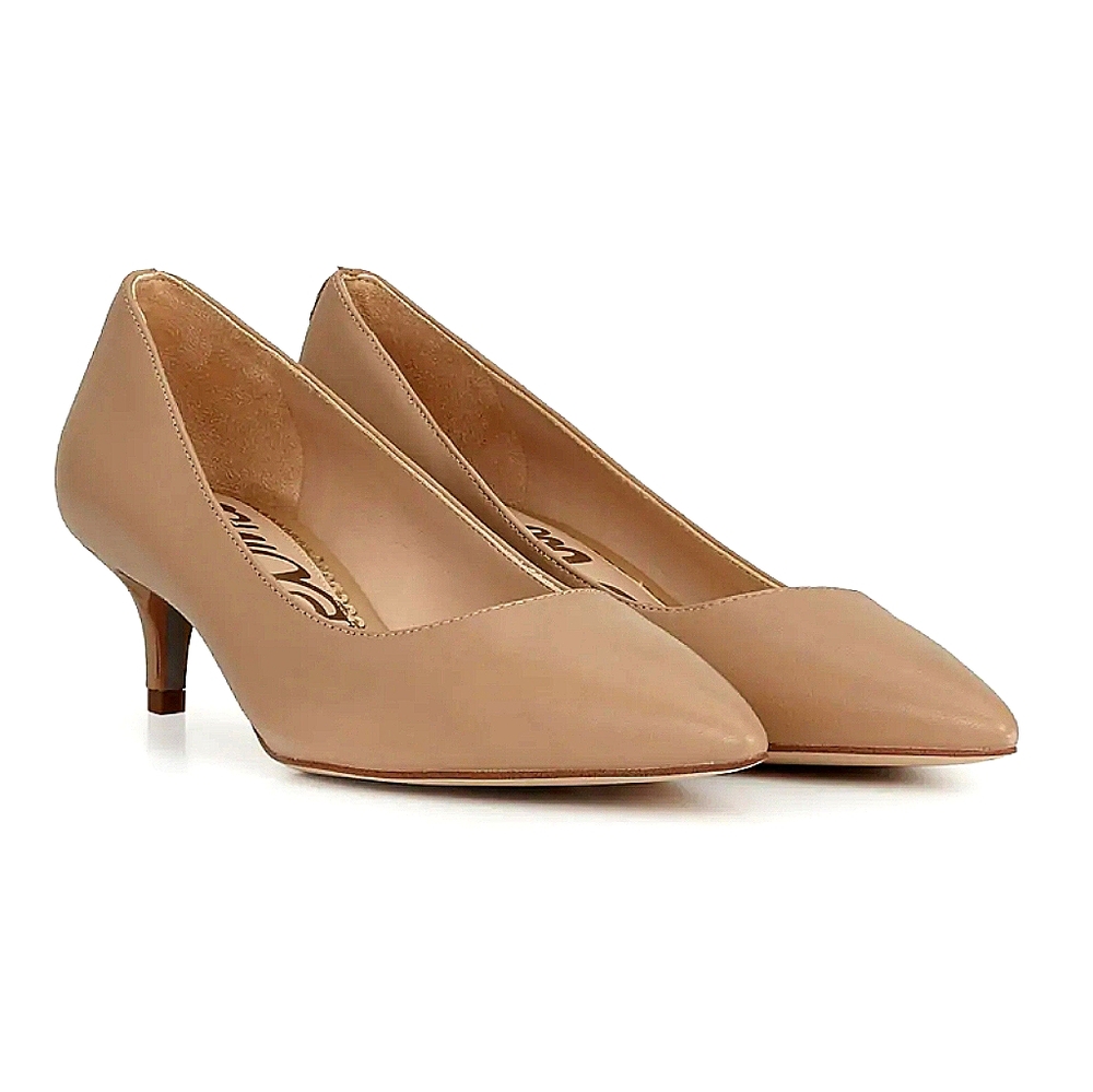 NEW Sam Edelman Beige Leather Kitten Heels, 7.5